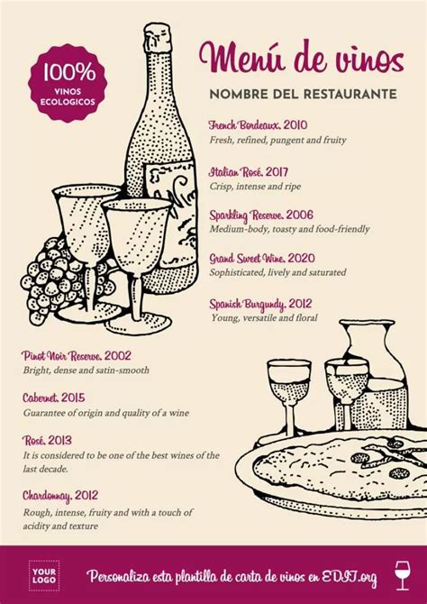 Carta de Vinos en un Restaurante