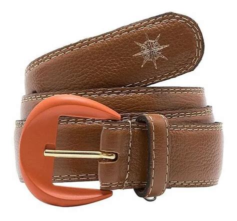 Cinturón de piel color coñac