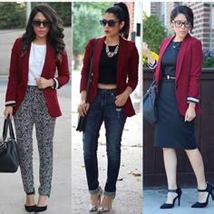 Combinaciones de Blazer Rojo Vino