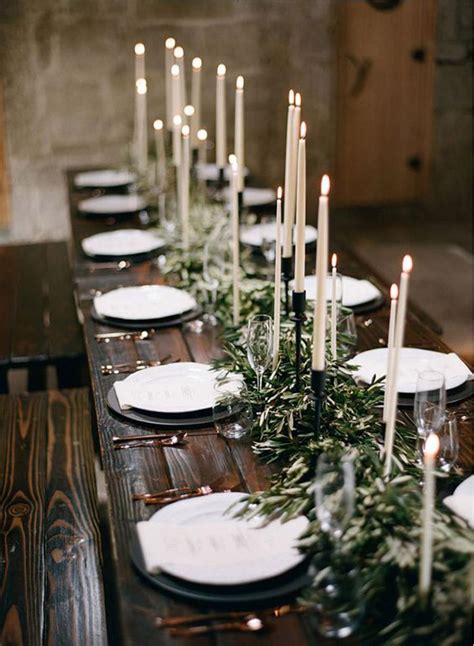 Decoración de mesa con velas