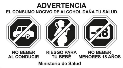 Ejemplo de etiquetas de advertencia en bebidas alcohólicas