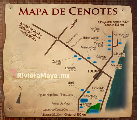 Mapa de Cenotes en Tulum