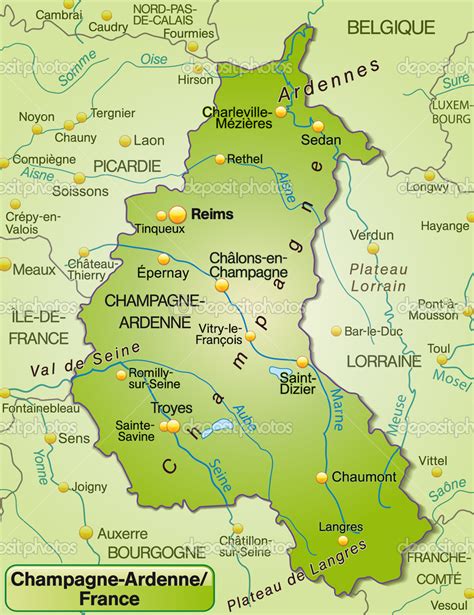 Mapa de Champagne-Ardenne