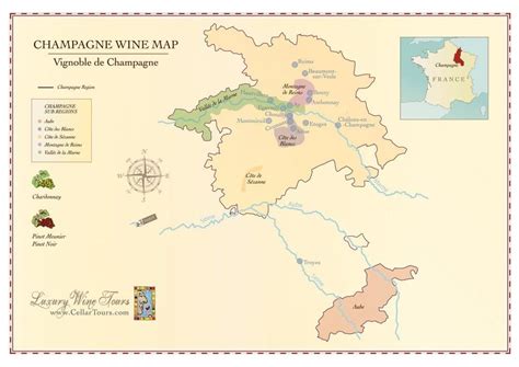 Mapa de la región de Champagne