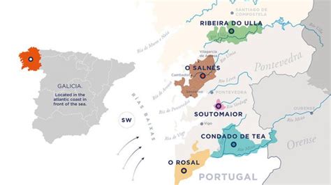 Mapa de la región de Rías Baixas