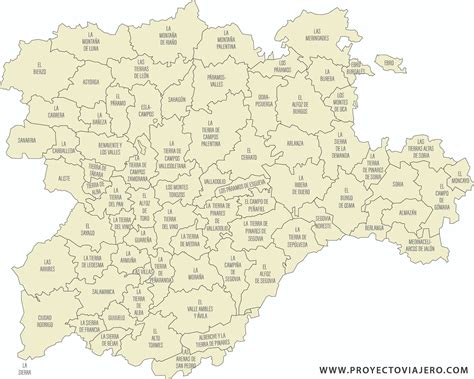 Mapa de las comarcas vitivinícolas de Castilla y León