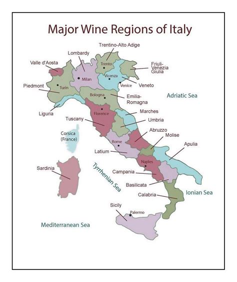 Mapa de las regiones vinícolas del Friuli