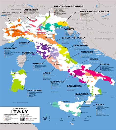 Mapa de las zonas vinícolas de Sicilia