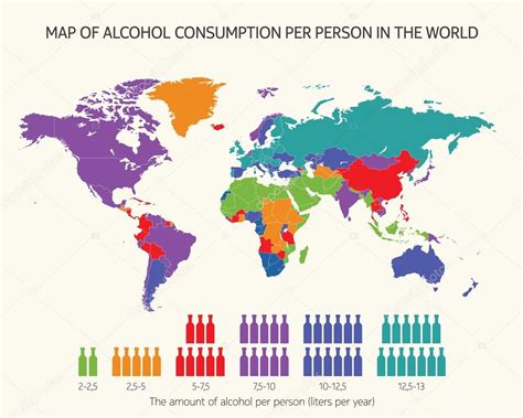 Mapa del consumo de alcohol en el mundo