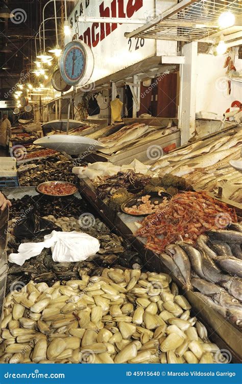 Mercado de mariscos en Chile