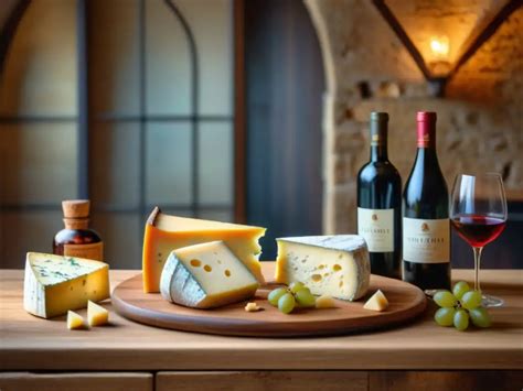 Mesa con degustación de vinos y quesos