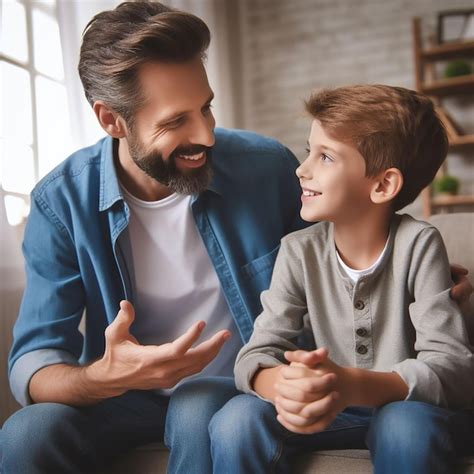 Padre hablando con su hijo