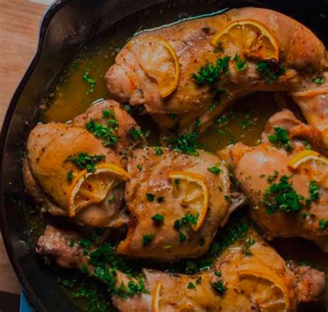 Pollo al horno con cerveza y limón