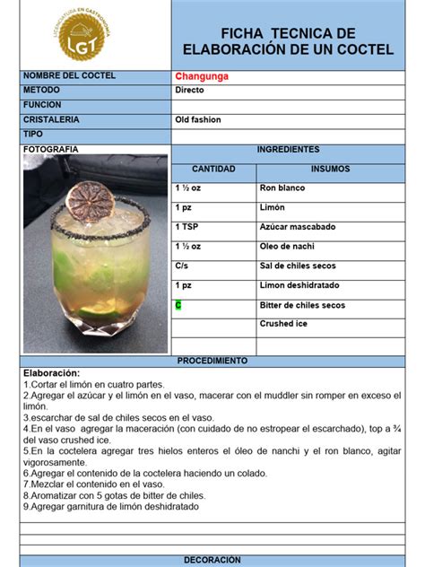 Preparación de Cóctel