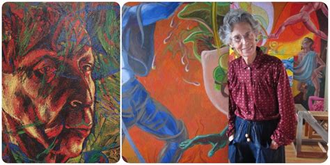 Susana Wald y mural en homenaje a Mandrágora