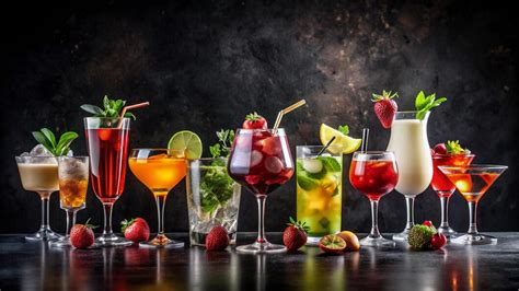Variedad de cócteles coloridos